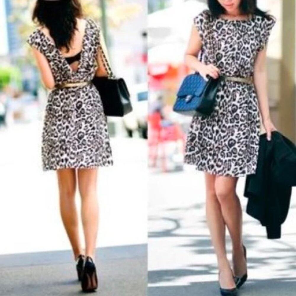 NWT Alice + Olivia Shellie Leopard Print Dress Size XS